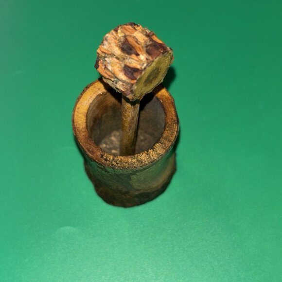 Retro wood toothpick holder made in Japan fun saying carved wood kitschy vibe - Picture 4 of 5